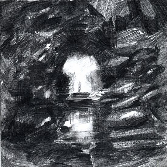 In the caves